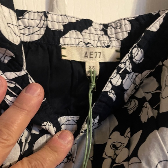 NWT AE77 American Eagle Premium Organic Cotton Floral Puff Sleeve Mini Dress XS - Picture 4 of 7